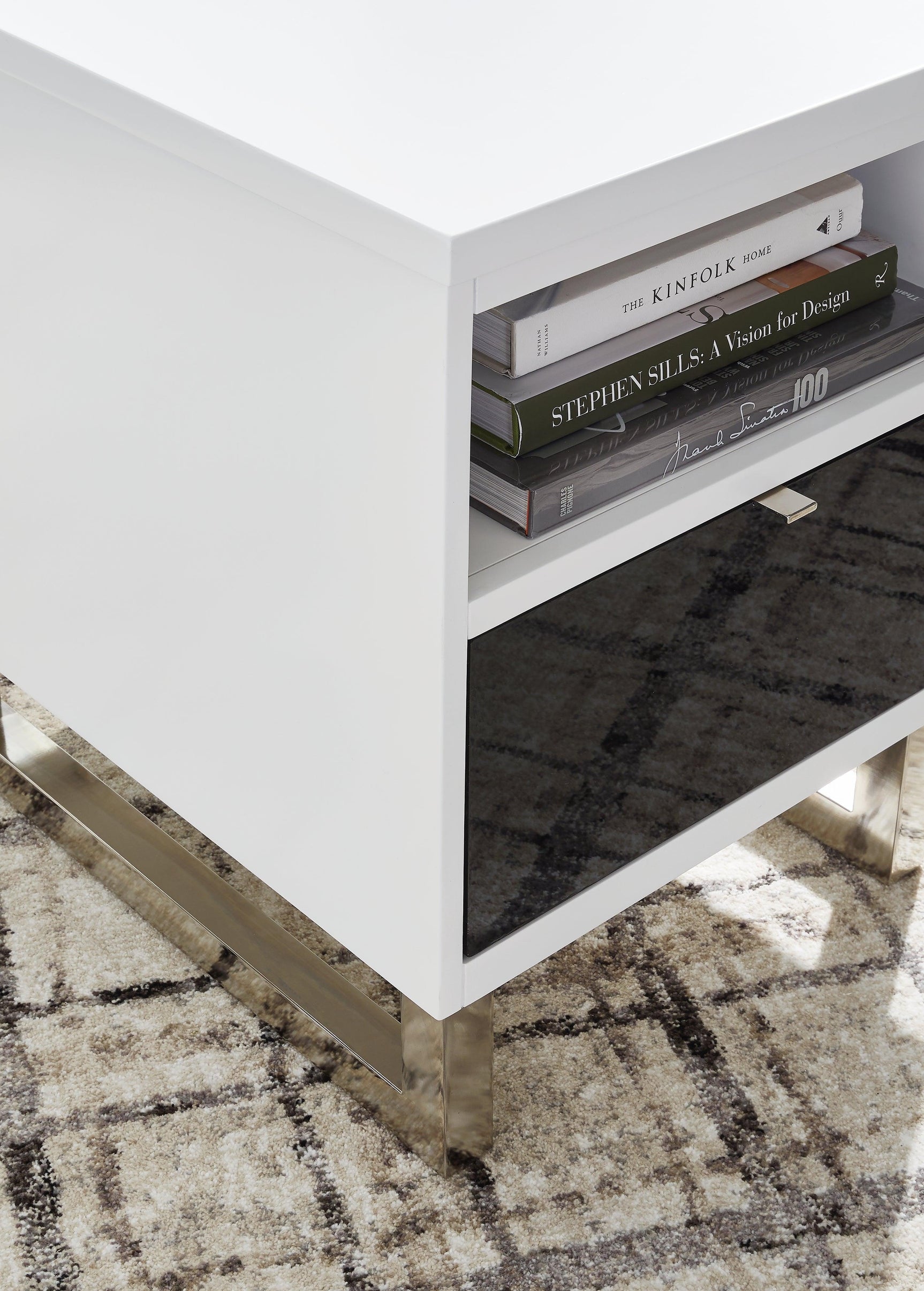 Gardoni End Table shown in modern living room setup