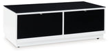 Close-up of Gardoni black glass tabletop