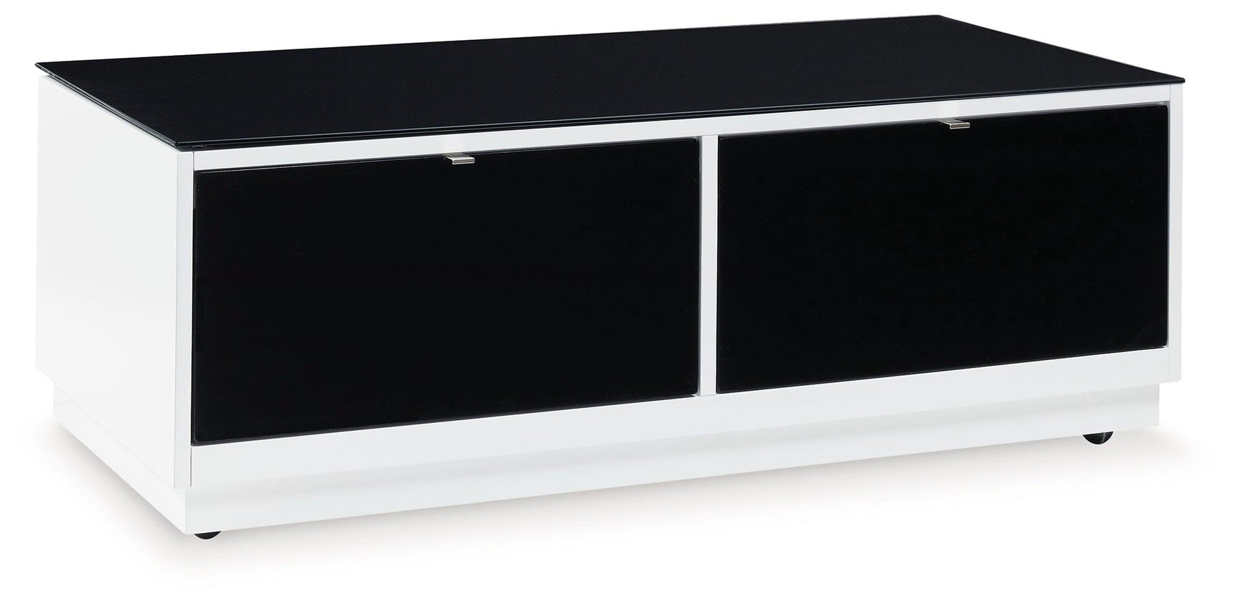 Close-up of Gardoni black glass tabletop