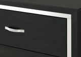 main view of Gennro Black Velvet Upholstered Panel Bedroom Set bed