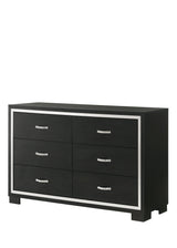 side view of Gennro Black Velvet Upholstered Panel Bedroom Set bed
