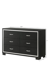 main view of Gennro Black Velvet Upholstered Panel Bedroom Set bed