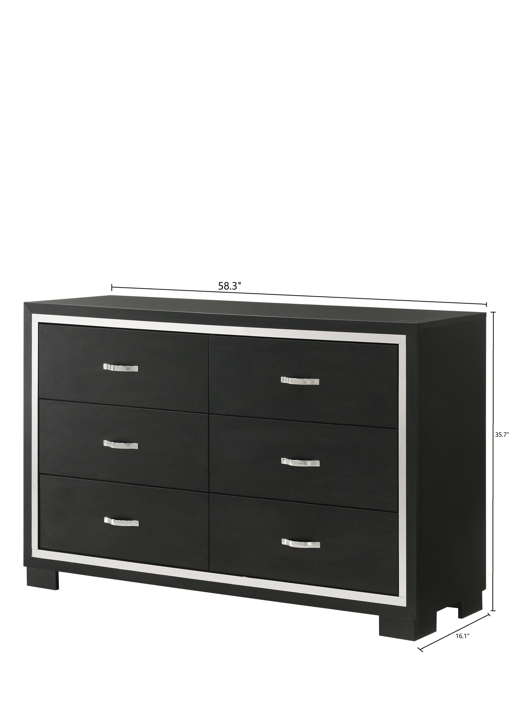main view of Gennro Black Velvet Upholstered Panel Bedroom Set bed