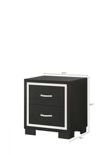 main view of Gennro Black Velvet Upholstered Panel Bedroom Set bed