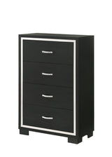 side view of Gennro Black Velvet Upholstered Panel Bedroom Set bed