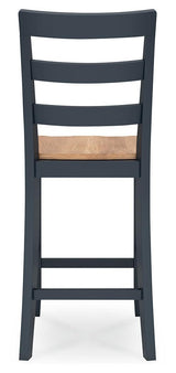 Gesthaven natural finish wood and blue veneer seat