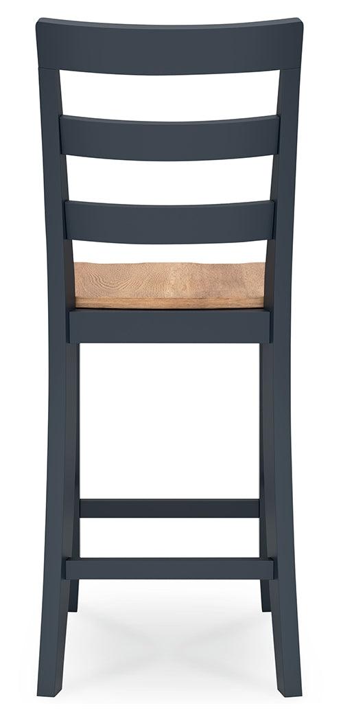 Gesthaven natural finish wood and blue veneer seat