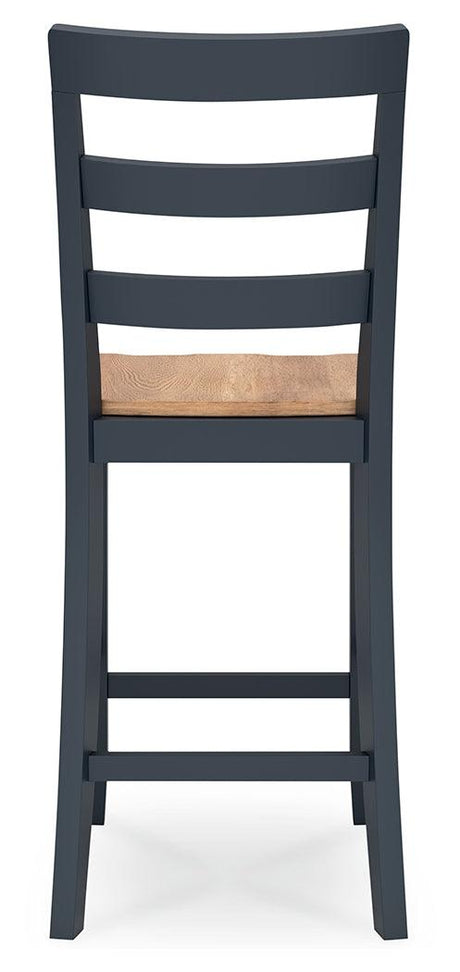 Gesthaven natural finish wood and blue veneer seat