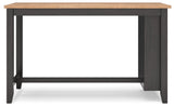 Side view showing 3 storage shelves on Gesthaven Table