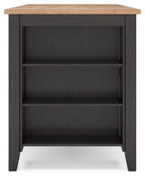 Storage shelves detail on Gesthaven Counter Height Table