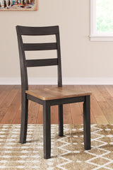 Gesthaven natural brown wood dining chair wood grain detail