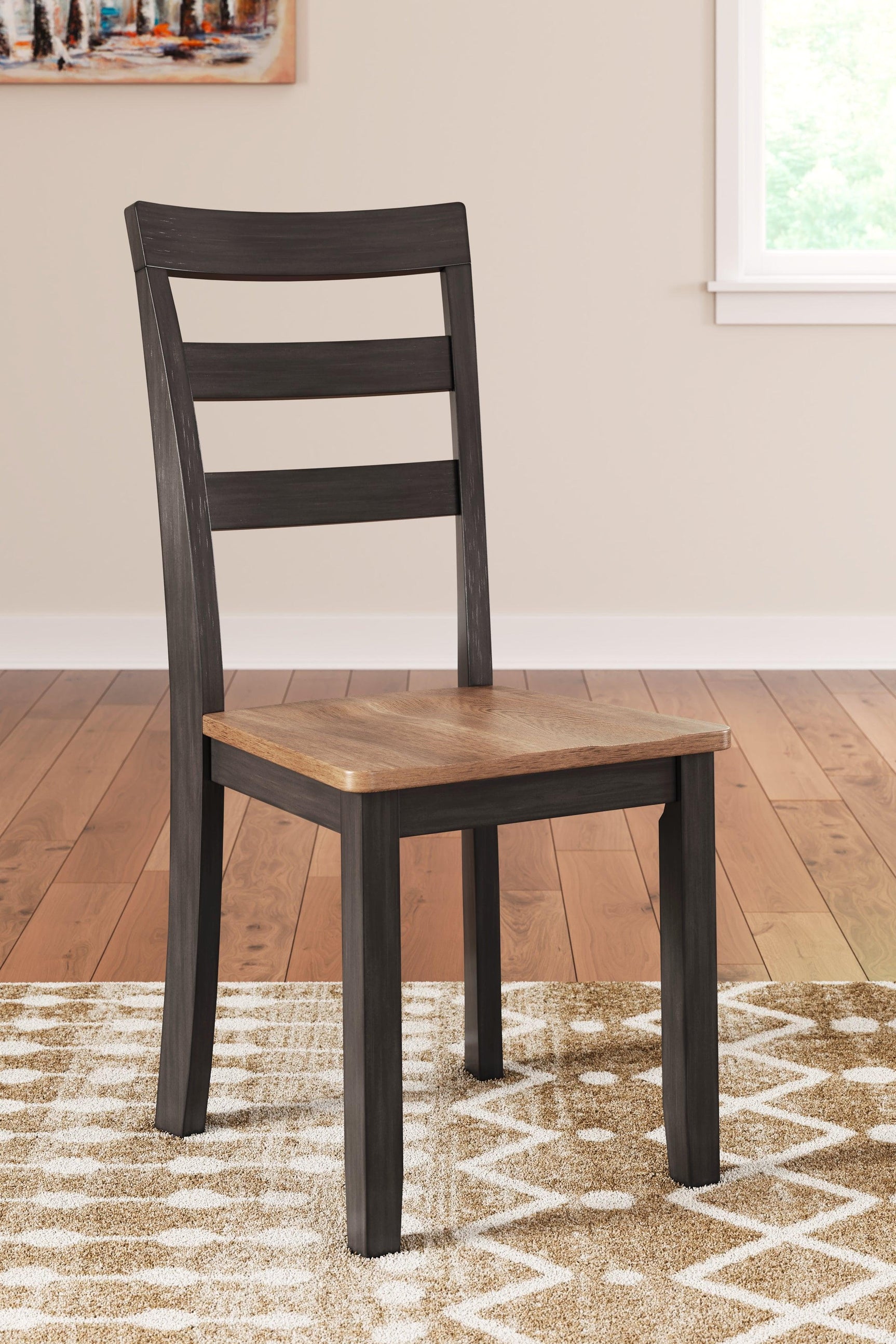 Gesthaven natural brown wood dining chair wood grain detail