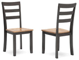 Gesthaven natural brown wood dining chair side view