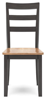 Gesthaven natural brown wood dining chair angled view