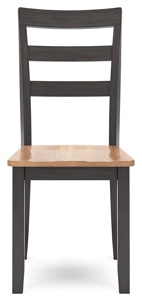 Gesthaven natural brown wood dining chair angled view