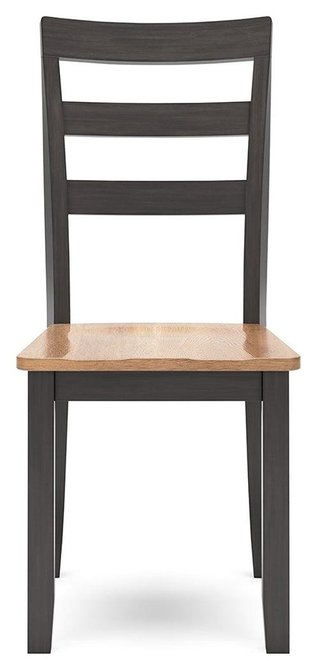 Gesthaven natural brown wood dining chair angled view