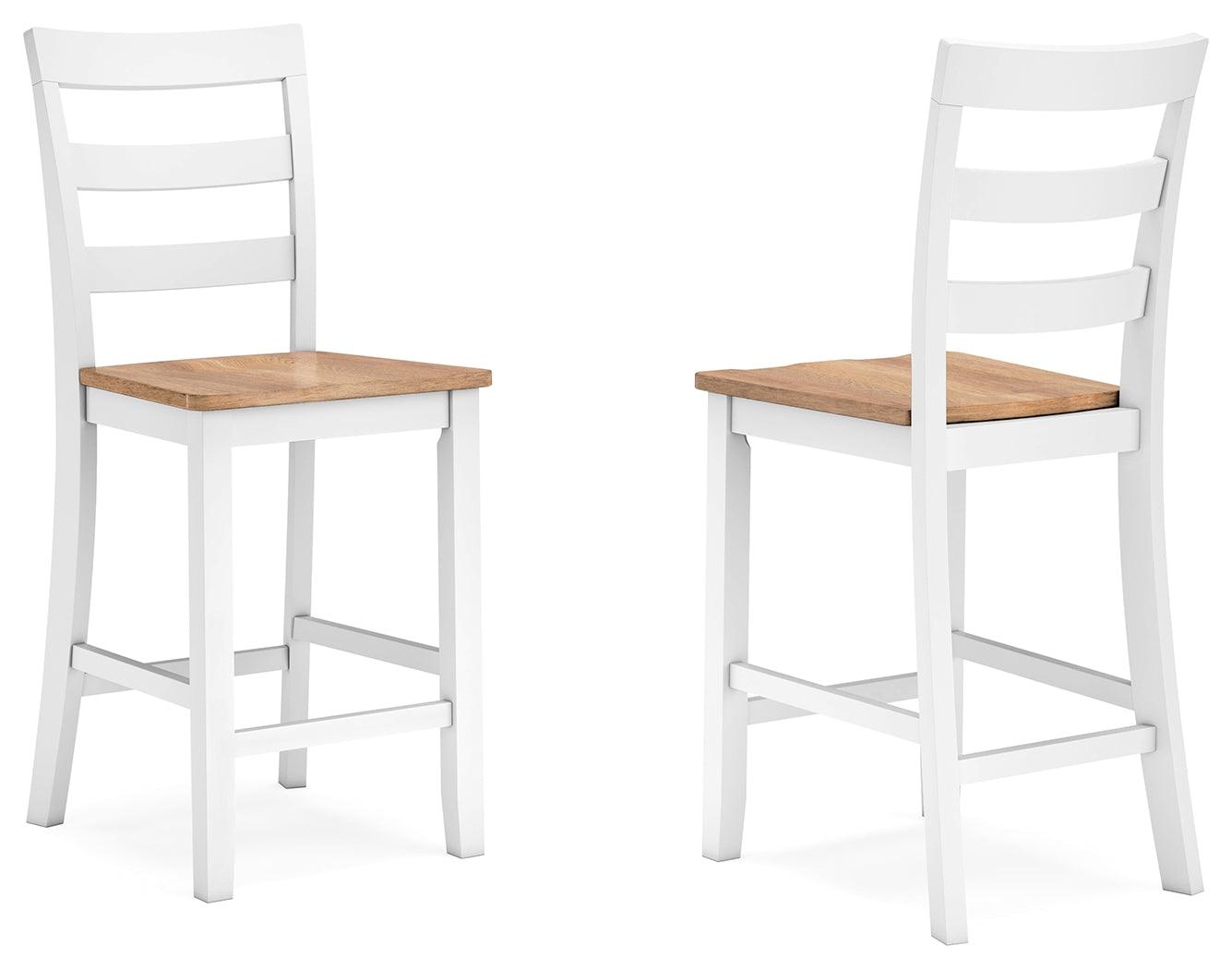 Gesthaven natural white counter height barstool side view