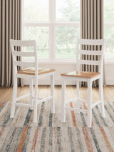 Gesthaven natural white counter height barstool rear view