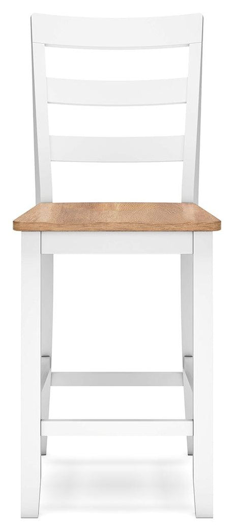Gesthaven natural white counter height barstool close-up of wood grain