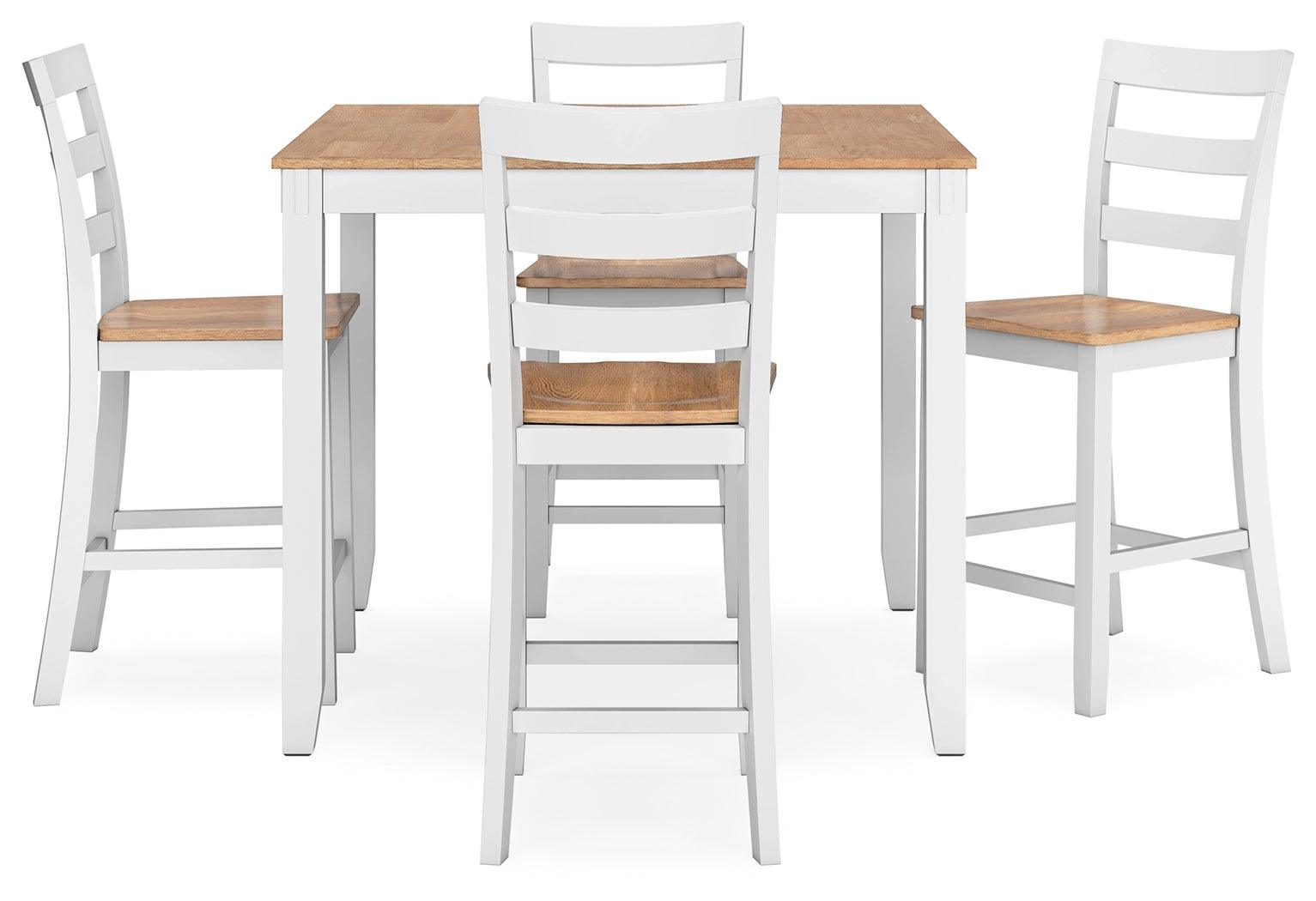 Close-up of Gesthaven table's butcher block veneer top