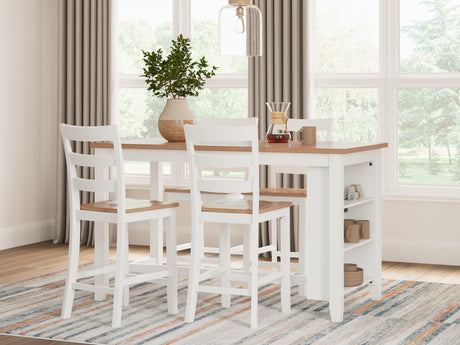 Full length view of Gesthaven counter height dining table in room setting