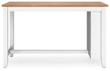 Table seating up to 4 people with natural and white finish