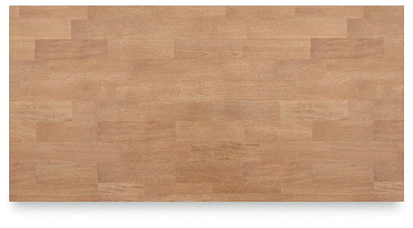 Three accessible storage shelves on the table base