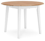 Gesthaven drop leaf dining table side view with leaves extended
