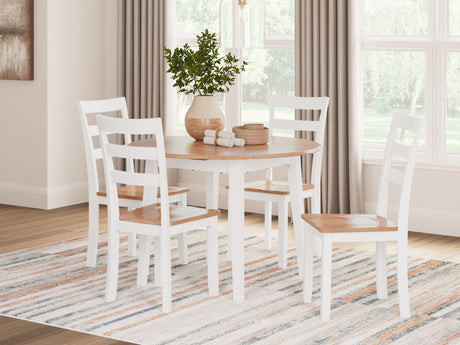 Gesthaven drop leaf dining table corner angle