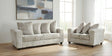 Gia Silver Stripe Fabric Sofa and Loveseat 2-Piece Set from Decor Furniture