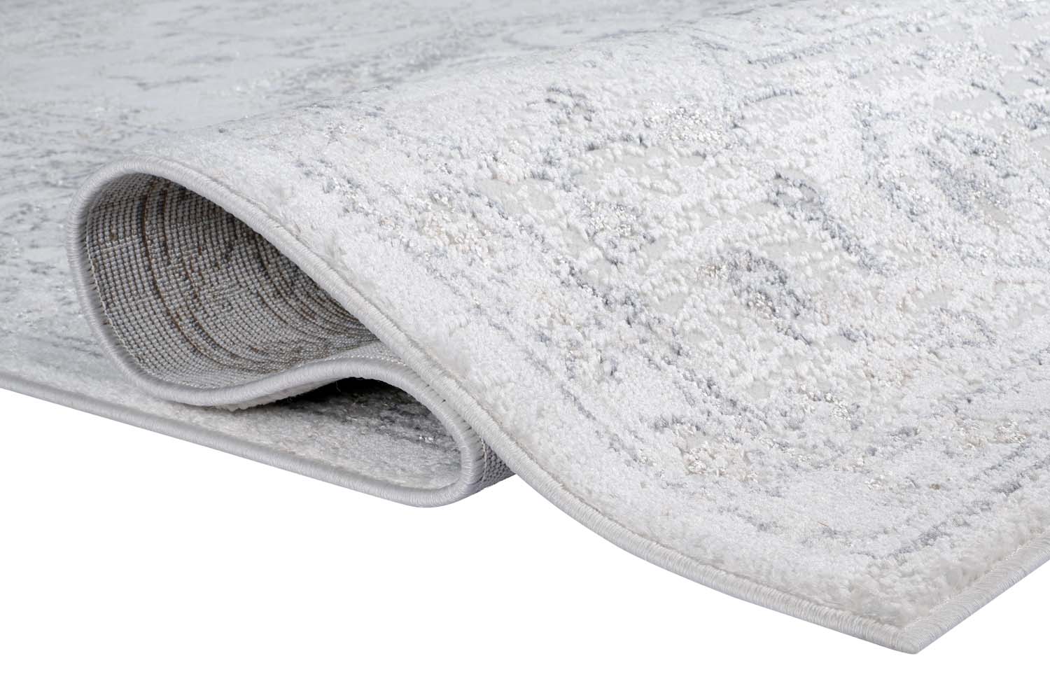 Glitz 712 Carbon rug angle view in room