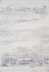 Close-up of carbon and white multi-pattern design on Glitz 717 rug