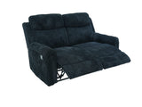 Grace Black Corduroy Reclining Sofa with Drop-Down Table, Loveseat, and Glider Recliner Set view 4