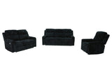 Grace Black Corduroy Reclining Sofa with Drop-Down Table, Loveseat, and Glider Recliner Set view 10