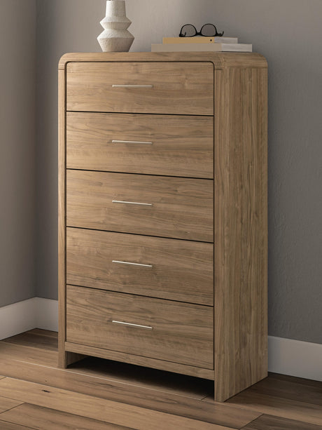 Gramburg Warm Natural Brown Chest of Drawers from Decor Furniture