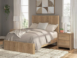 Gramburg Warm Natural Brown Full Panel Platform Bed from Decor Furniture