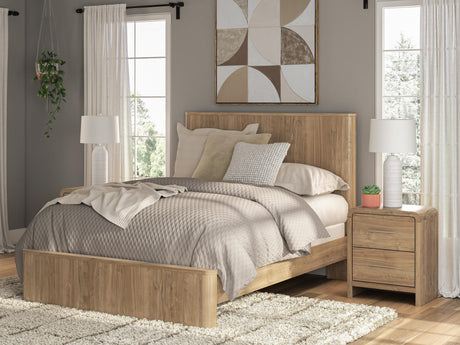 Gramburg Warm Natural Brown Queen Panel Bed from Decor Furniture