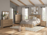 Gramburg Warm Natural Brown Queen Panel Platform Bed view 2