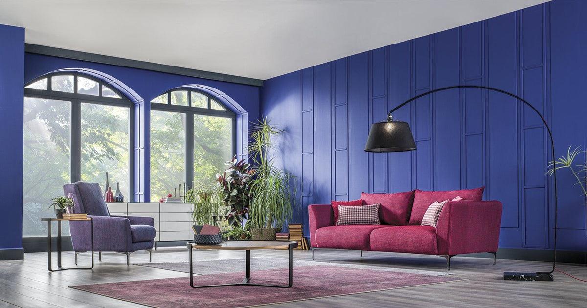 Side view of Gravity Exen Burgundy 3-Seater Sofa