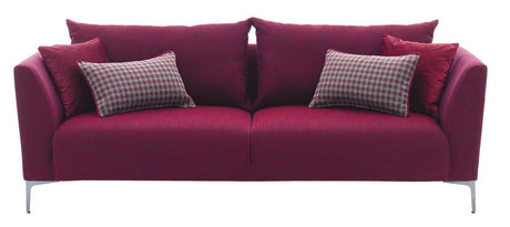 Front view of Gravity Exen Burgundy 3-Seater Sofa