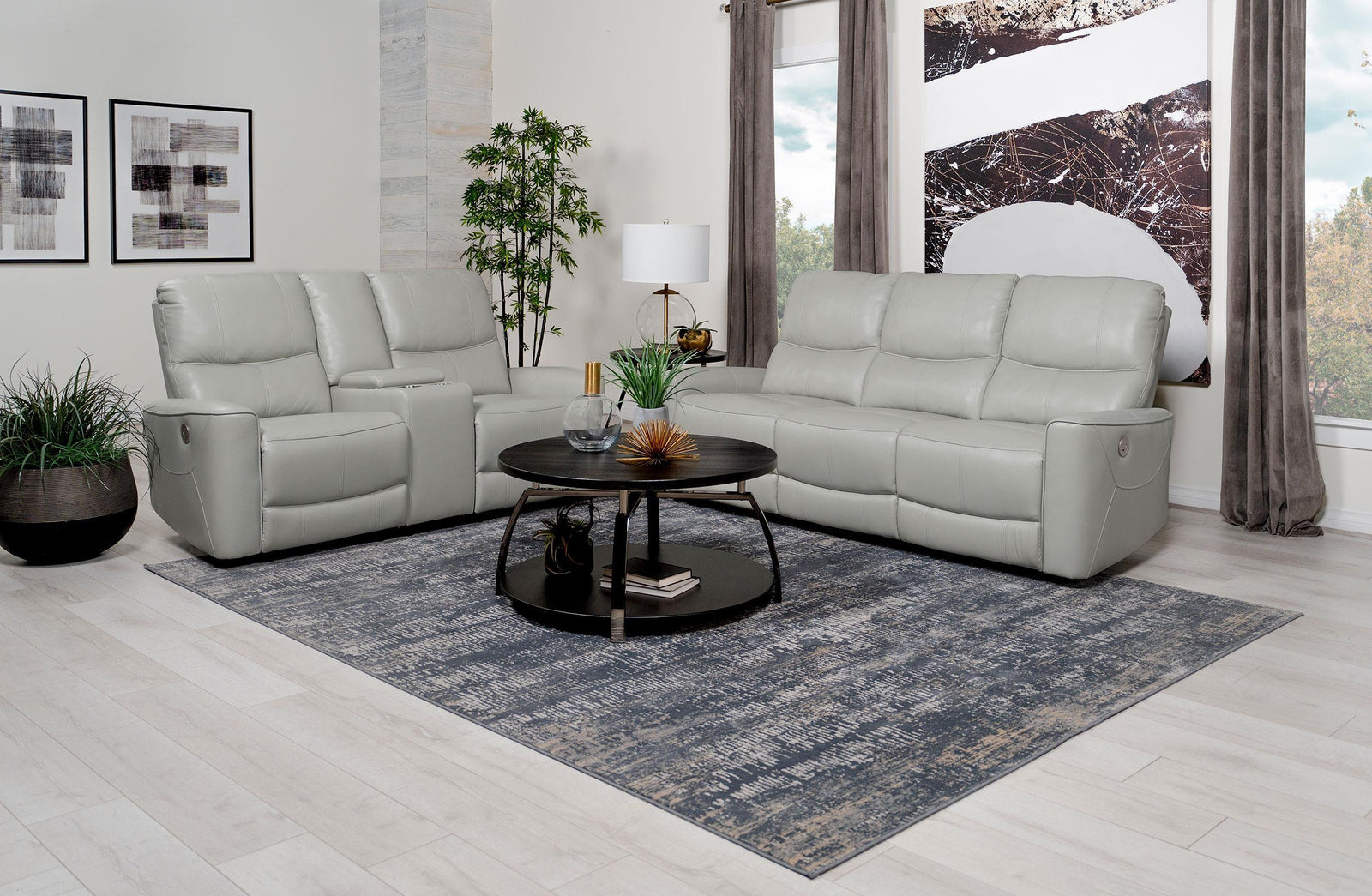 Greenfield 2-piece Power Reclining Sofa Set Ivory 610261P-S2 - Ella Furniture