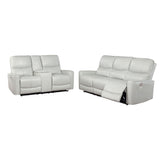 Greenfield ivory power reclining sofa side view