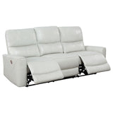 Greenfield ivory sofa button controls and USB port close-up