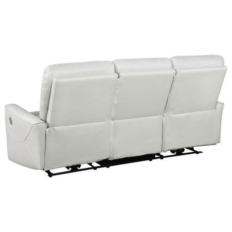 Greenfield ivory loveseat reclining position