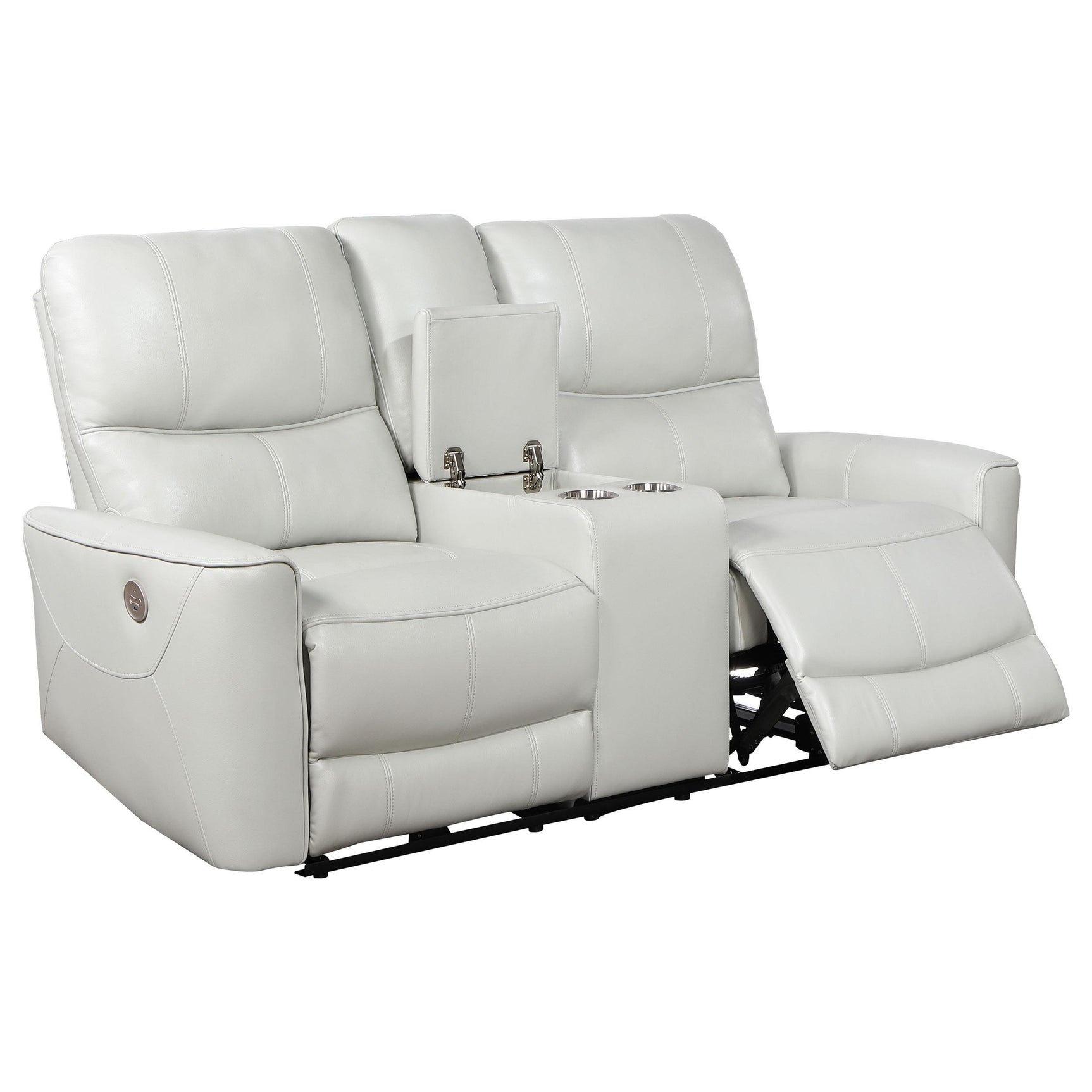 Greenfield ivory sofa reclined position