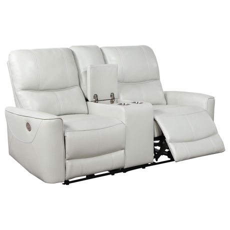 Greenfield ivory sofa reclined position