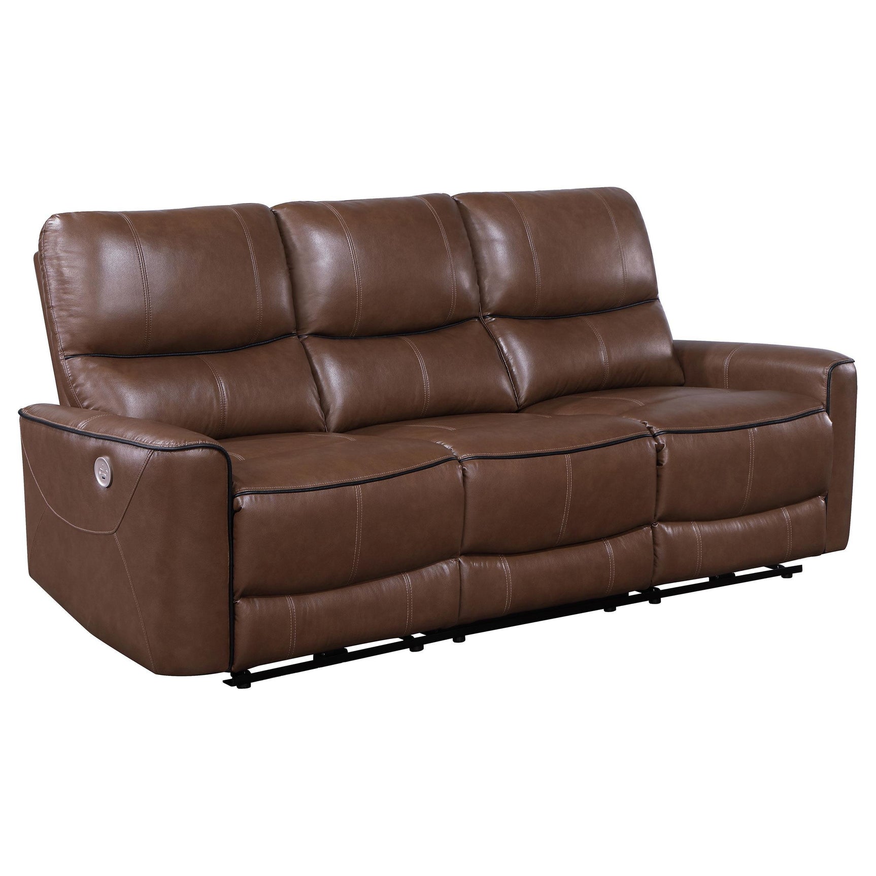 Greenfield loveseat with flip-top console open showing cup holders