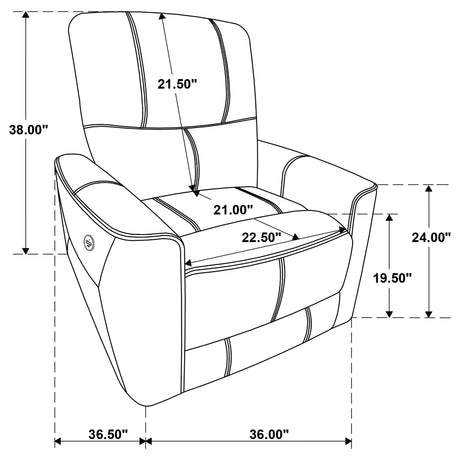 Greenfield 3-piece ivory power reclining sofa set front view