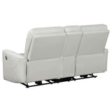 Greenfield 3-piece ivory power reclining sofa set front view
