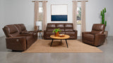 Greenfield 3-piece Power Reclining Sofa Set Saddle Brown 610264P-S3 - Ella Furniture